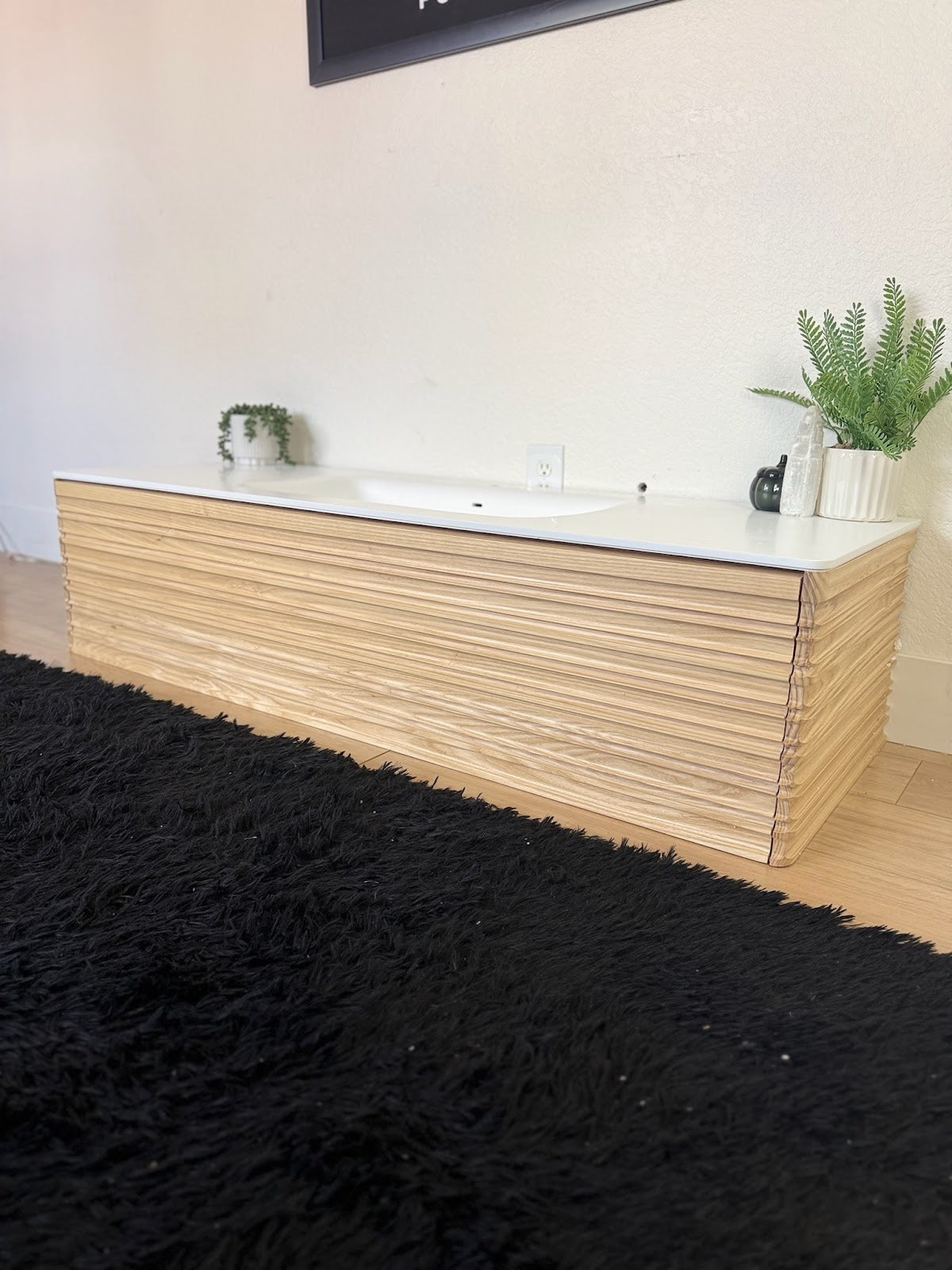 Kambri 55'' Wall Mounted Single Bathroom Vanity with Solid Surface Top