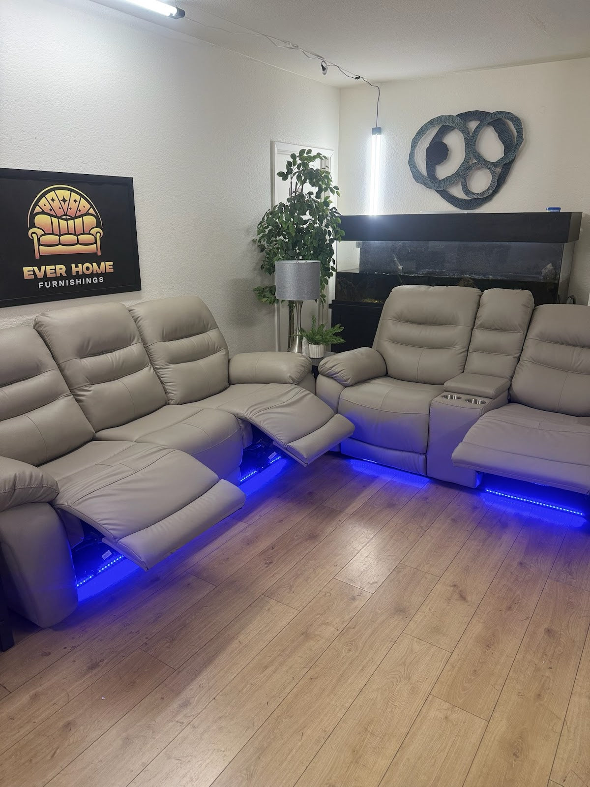 2-Piece Vegan Leather Power Reclining Living Room Sofa Set