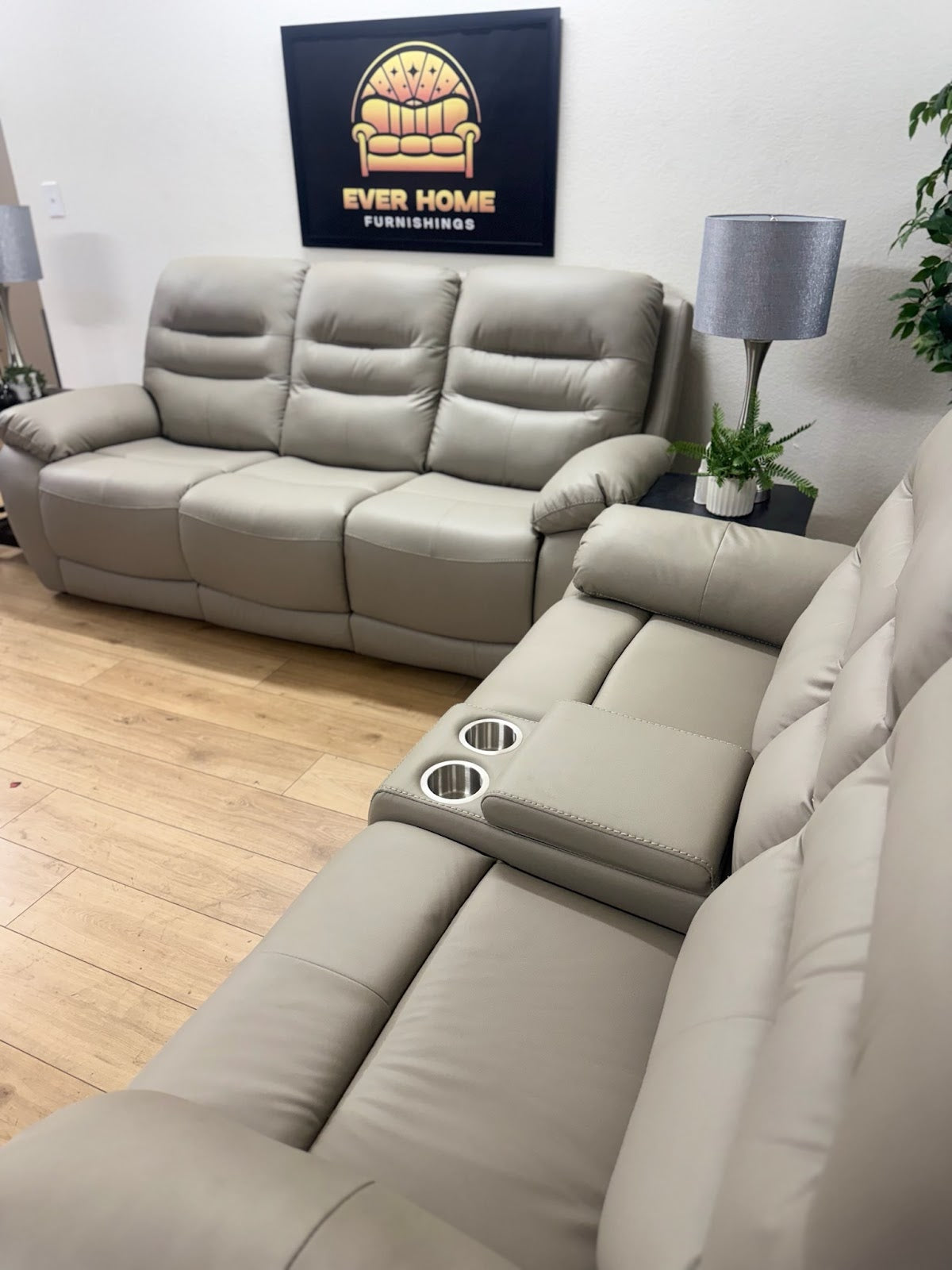 2-Piece Vegan Leather Power Reclining Living Room Sofa Set