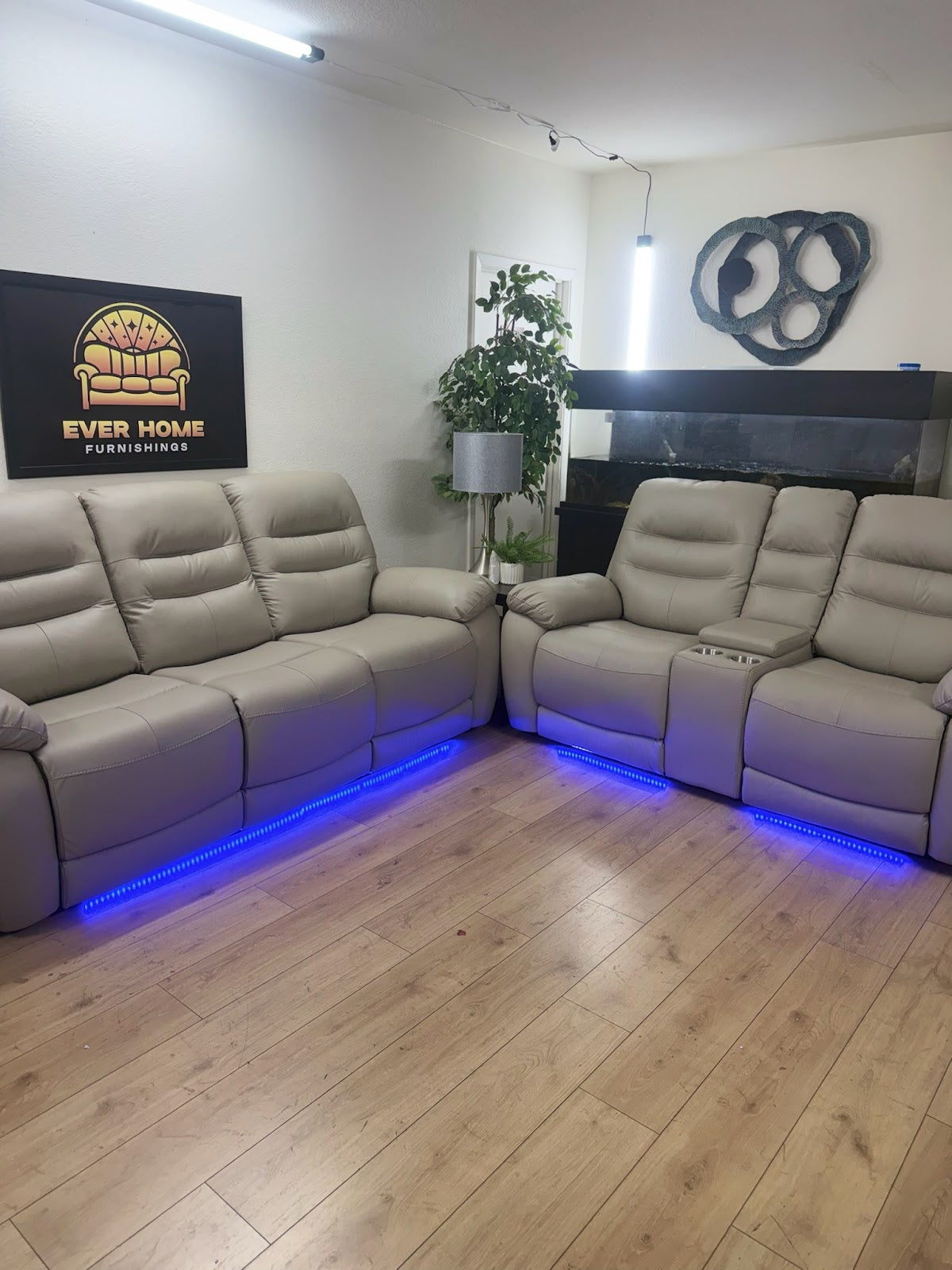 2-Piece Vegan Leather Power Reclining Living Room Sofa Set