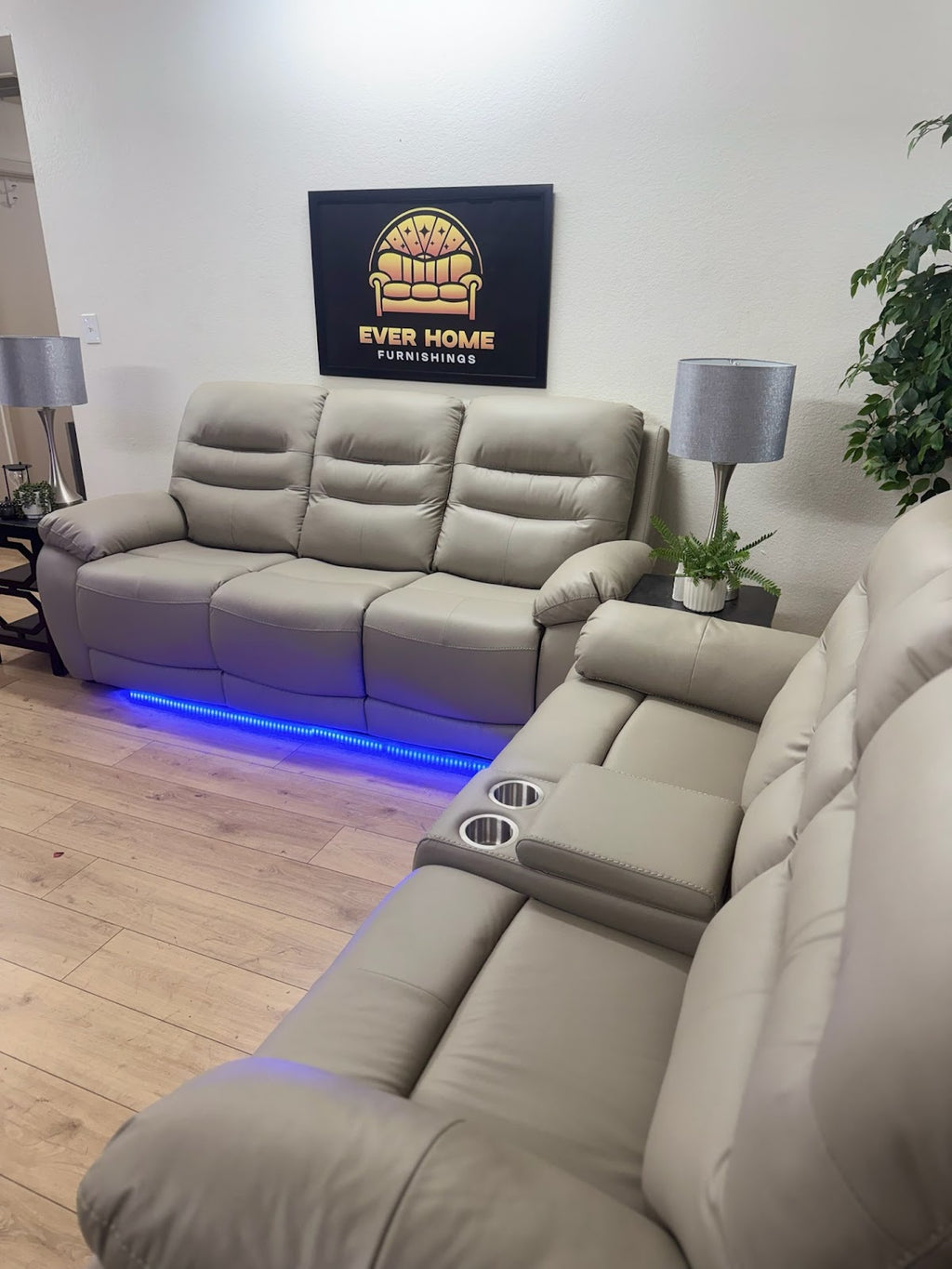 2-Piece Vegan Leather Power Reclining Living Room Sofa Set