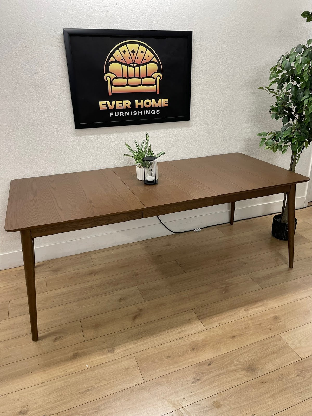 Shila Butterfly Leaf Dining Table — Seats 6-8, New/Open Box
