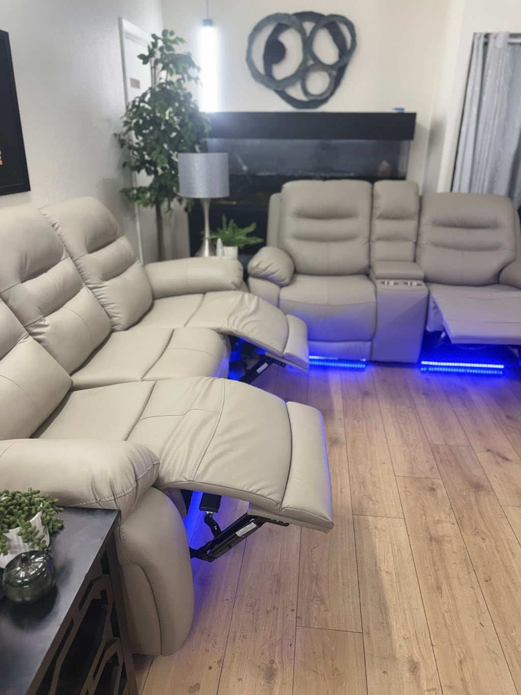 2-Piece Vegan Leather Power Reclining Living Room Sofa Set