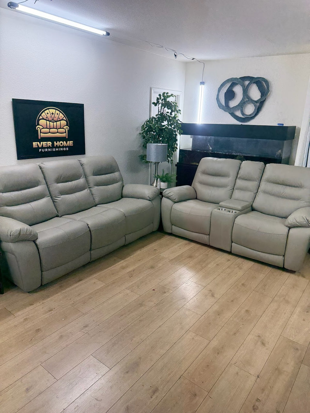 2-Piece Vegan Leather Power Reclining Living Room Sofa Set