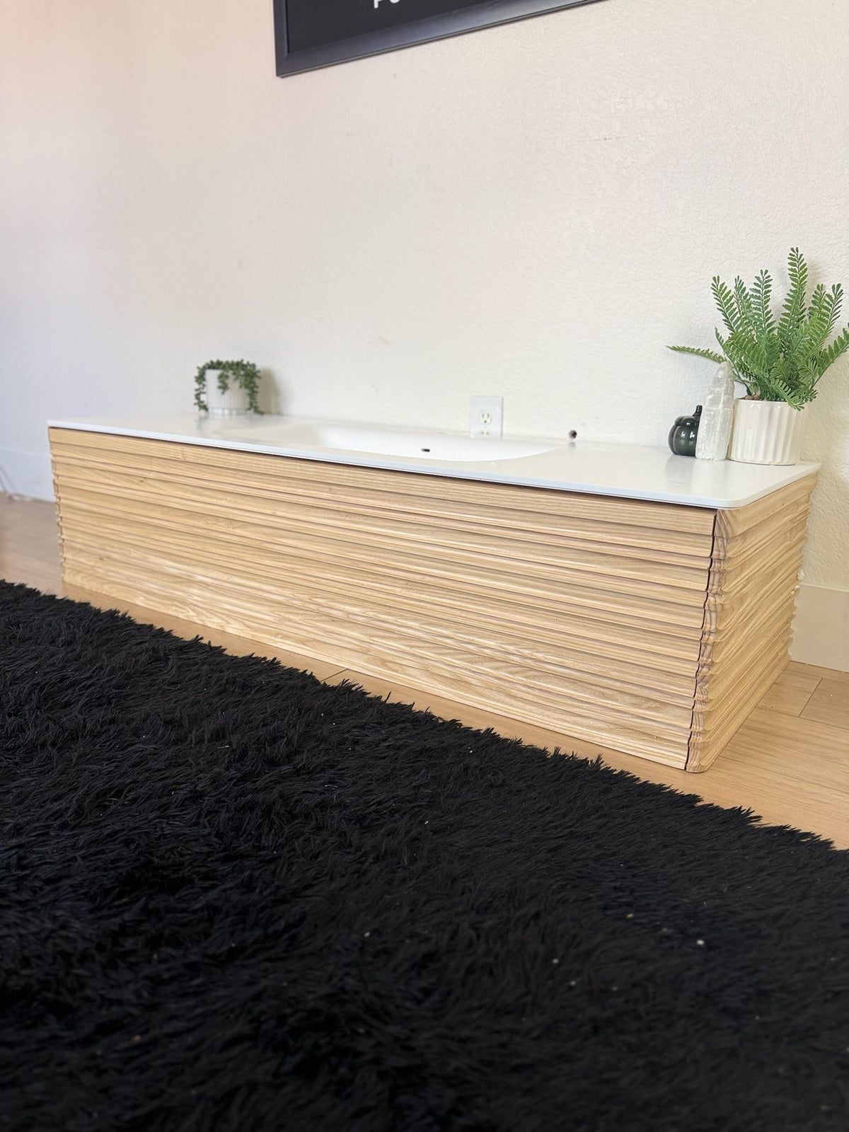 Kambri 55'' Wall Mounted Single Bathroom Vanity with Solid Surface Top