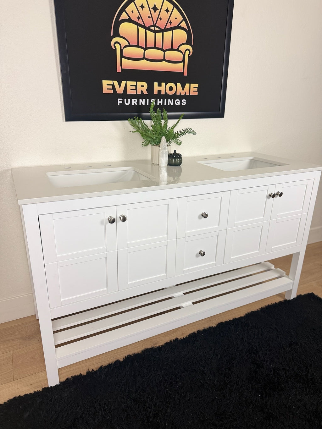 Krish 60” Double Bathroom Vanity Set – Modern Style