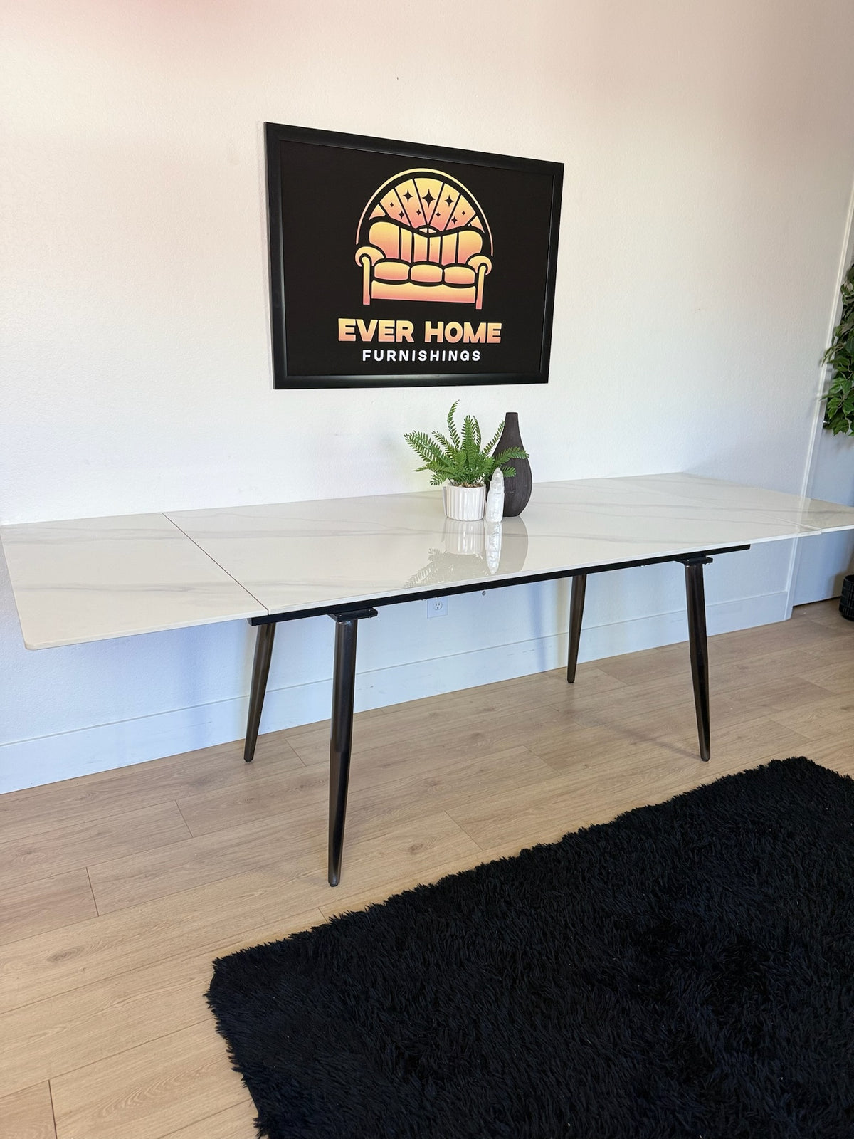 Trakia 62.9 In To 94.4 In Black Sintered Stone Tabletop, Suitable For 8-10 People Dining