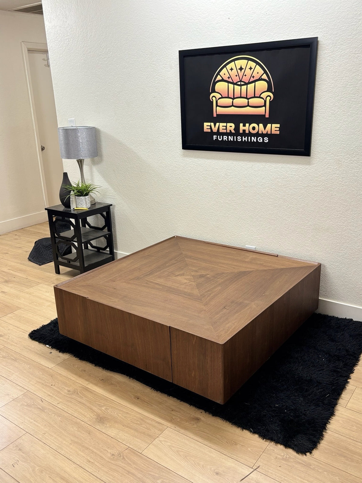 47in Square Walnut Coffee Table