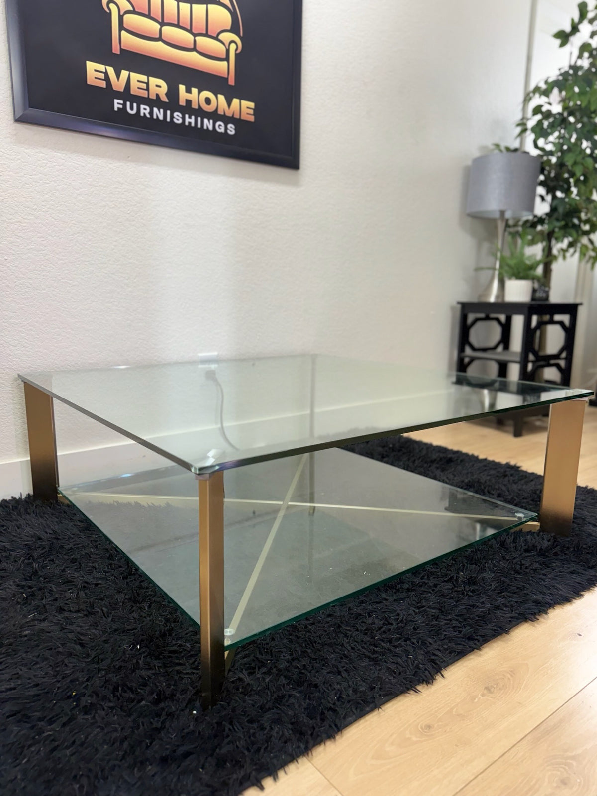 Xavier Square Coffee Table Antique Brass